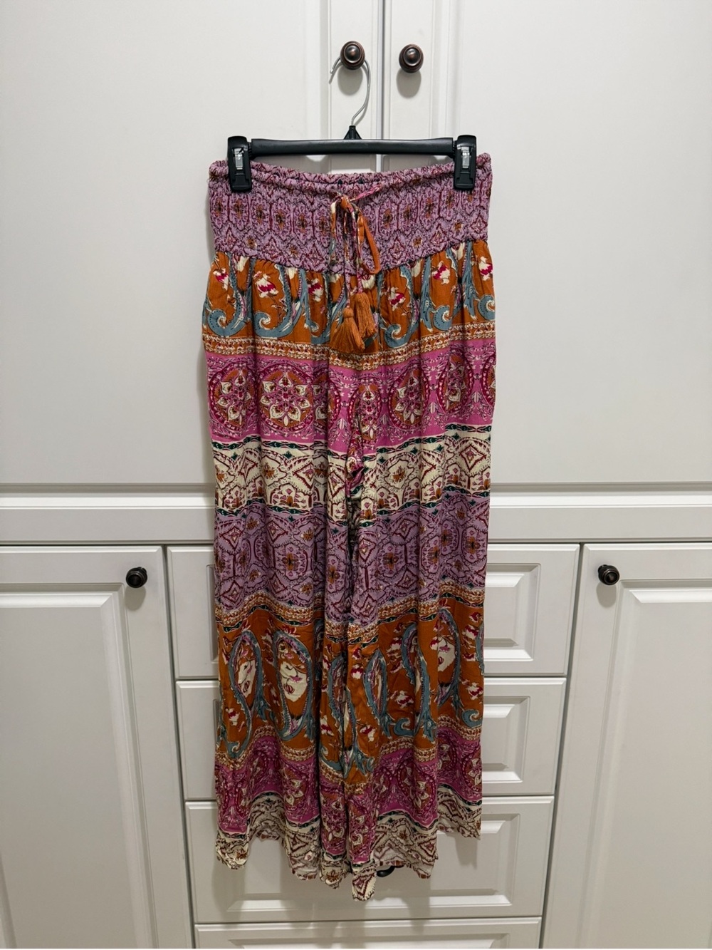 NWOT Bluivy Bohemian Wide | Smocked waist wide Leg pants - Picture 3 of 8